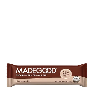 MadeGood organic chewy granola bar, chocolate chip