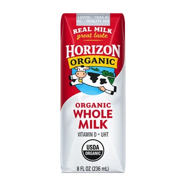 Horizon Organic whole milk carton