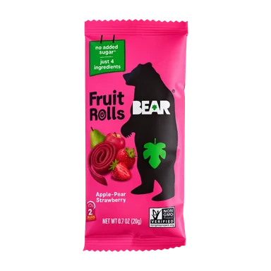 BEAR fruit rolls, apple pear strawberry